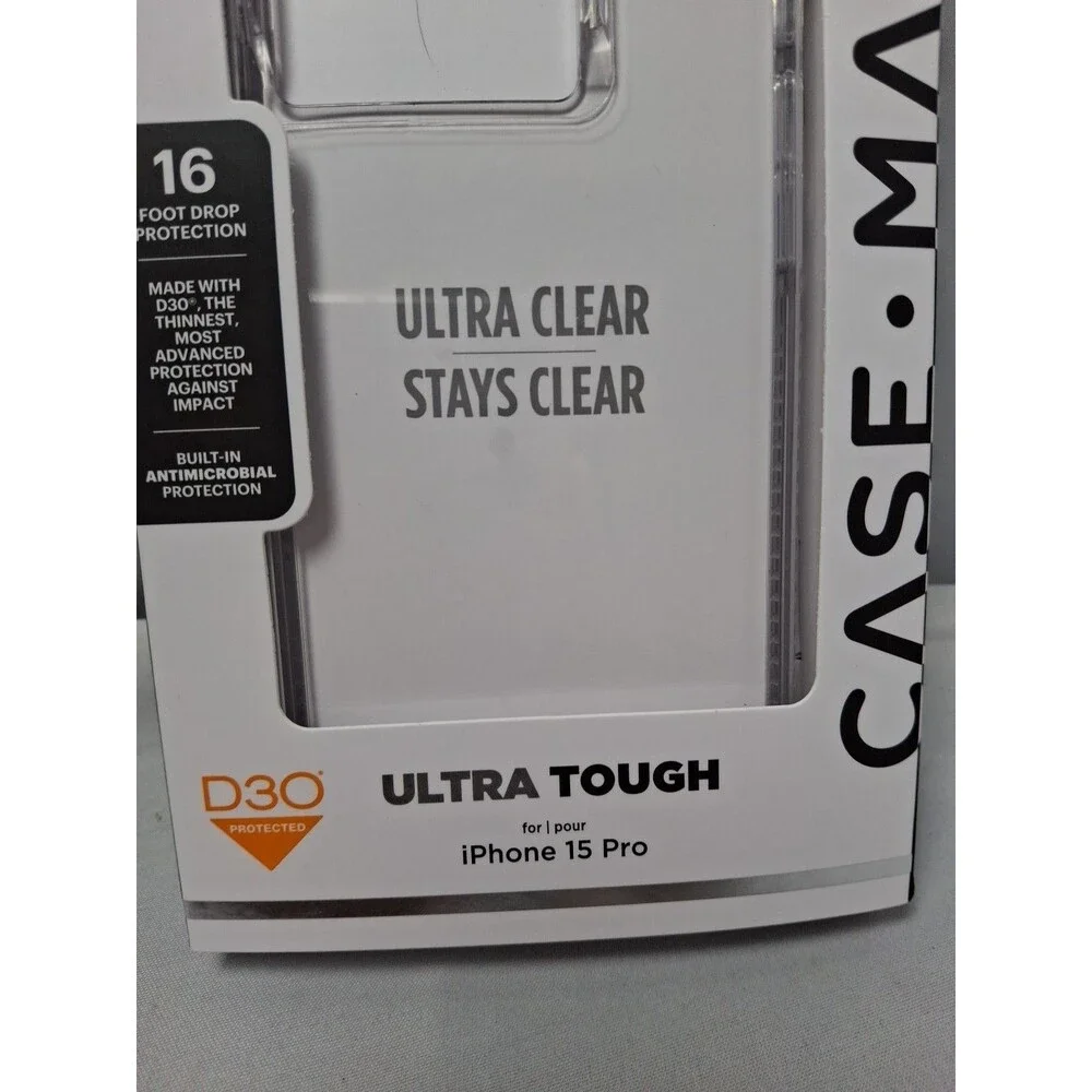 Ultra Clear Protection CASE -MATE D30 Series for Iphone 15 Pro New